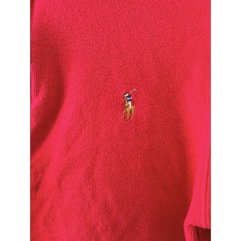 Polo Ralph Lauren Men's Estate Rib Quarter-Zip Pullover Sweater Red 100% Cotton